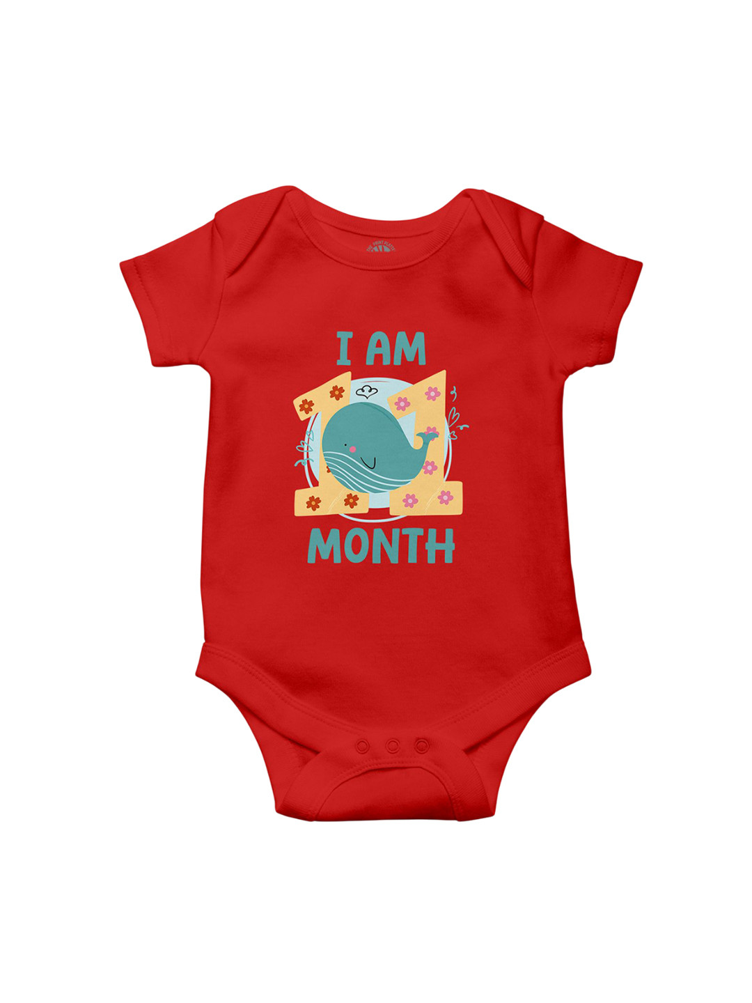 THE PRINT PLATTER Infants I Am Eleven Month Printed Envelope Neck Cotton Bodysuit