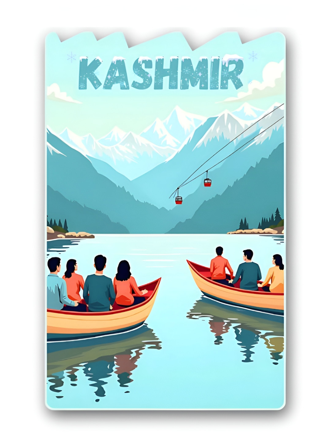 GIFTODAY Red & Blue Los Angeles Printed Fridge Fridge Magnet