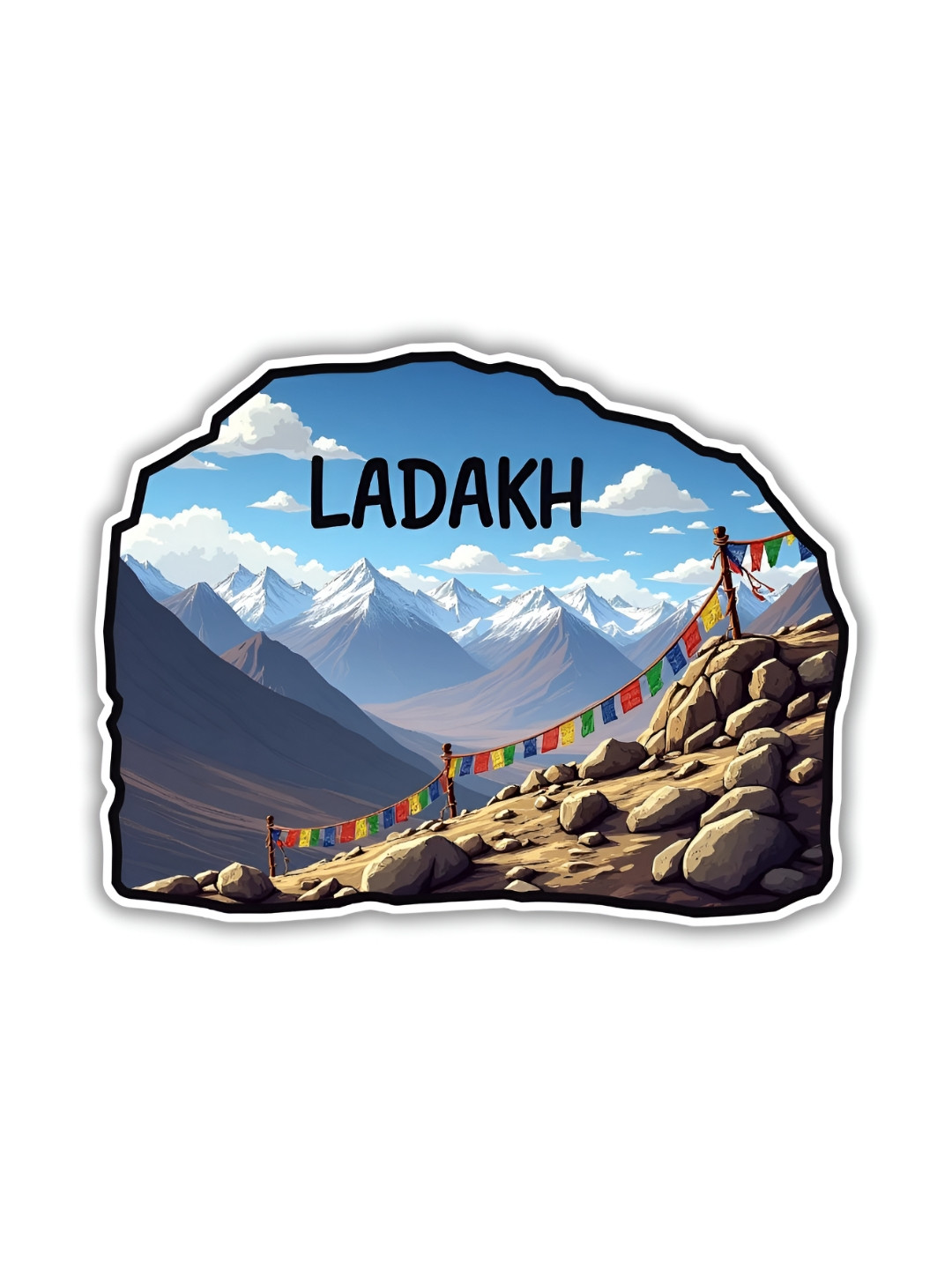 GIFTODAY Blue & Black Ladakh Printed Fridge Magnet