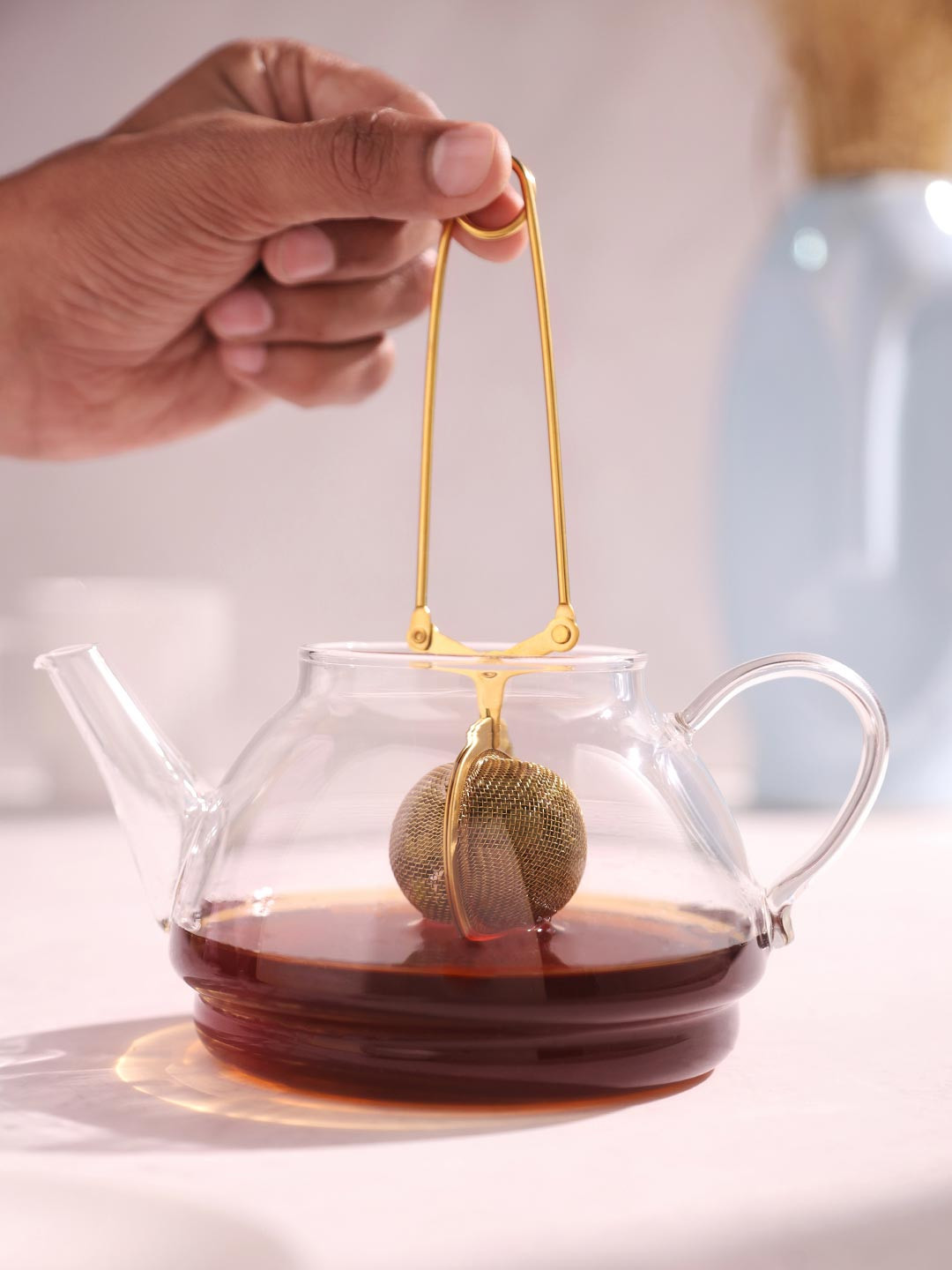 NATURALLY YOURS Gold 2 Pcs Stainless Steel Ball Shaped Tea Infusers