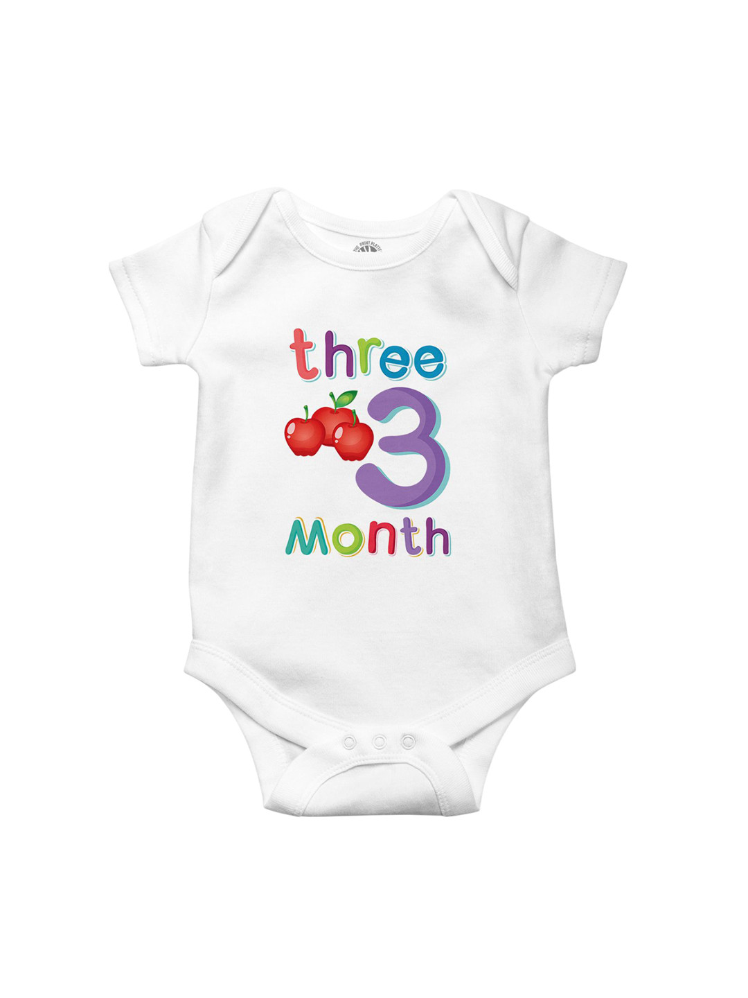 THE PRINT PLATTER Kids Three Month Printed Cotton Bodysuit with Envelope Neck