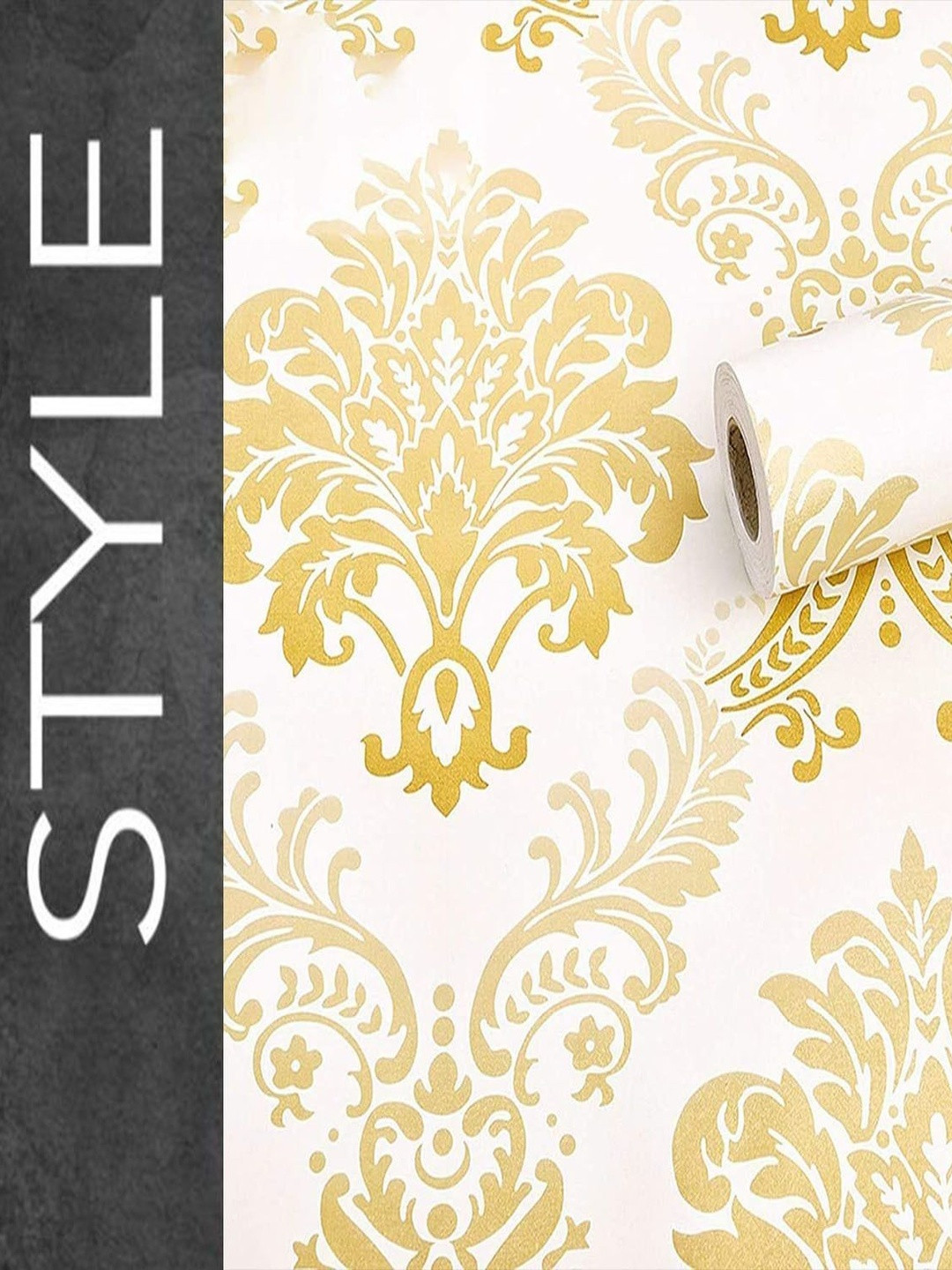SEKHMET White & Gold-Toned Floral & Botanical Printed Decals & Stickers