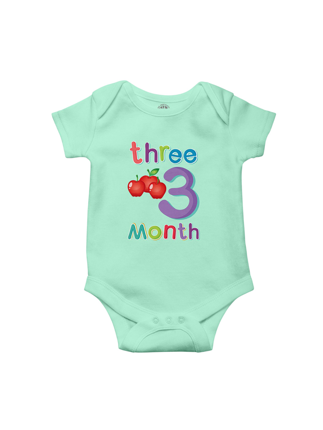 THE PRINT PLATTER Kids Three Month rinted Ultra bio wash with Envelope Neck Bodysuit