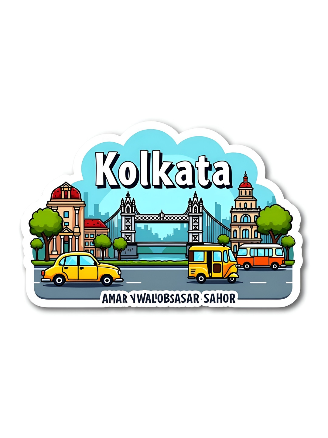 GIFTODAY Yellow & Blue Printed Fridge Magnets