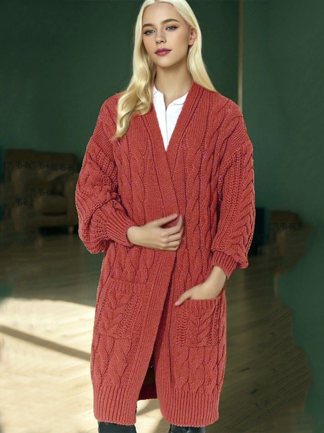 bebe Women Chevron Longline Front-Open