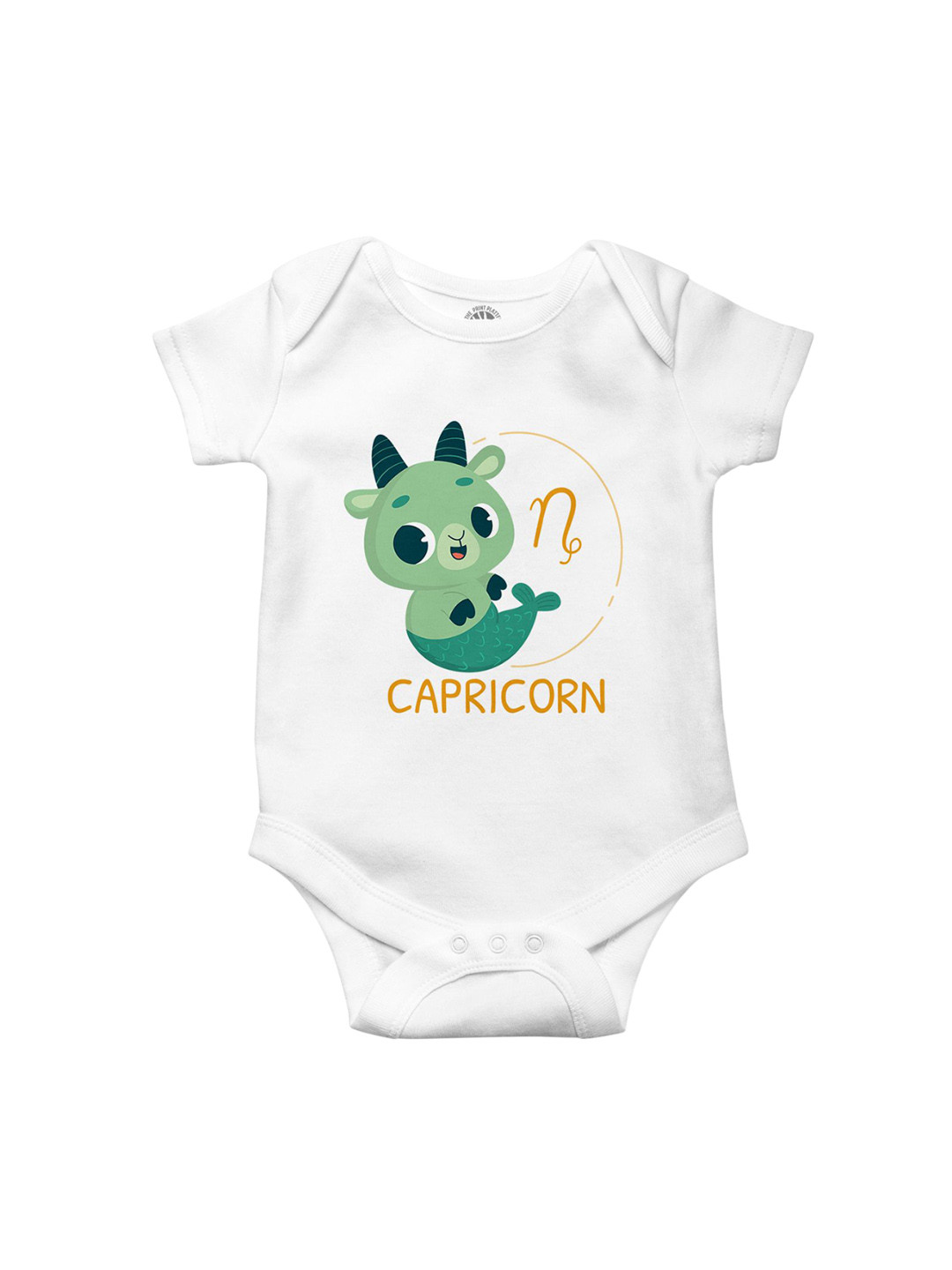 THE PRINT PLATTER Infants Capricornus Printed Envelope Neck Ultra Bio Wash Cotton Bodysuit