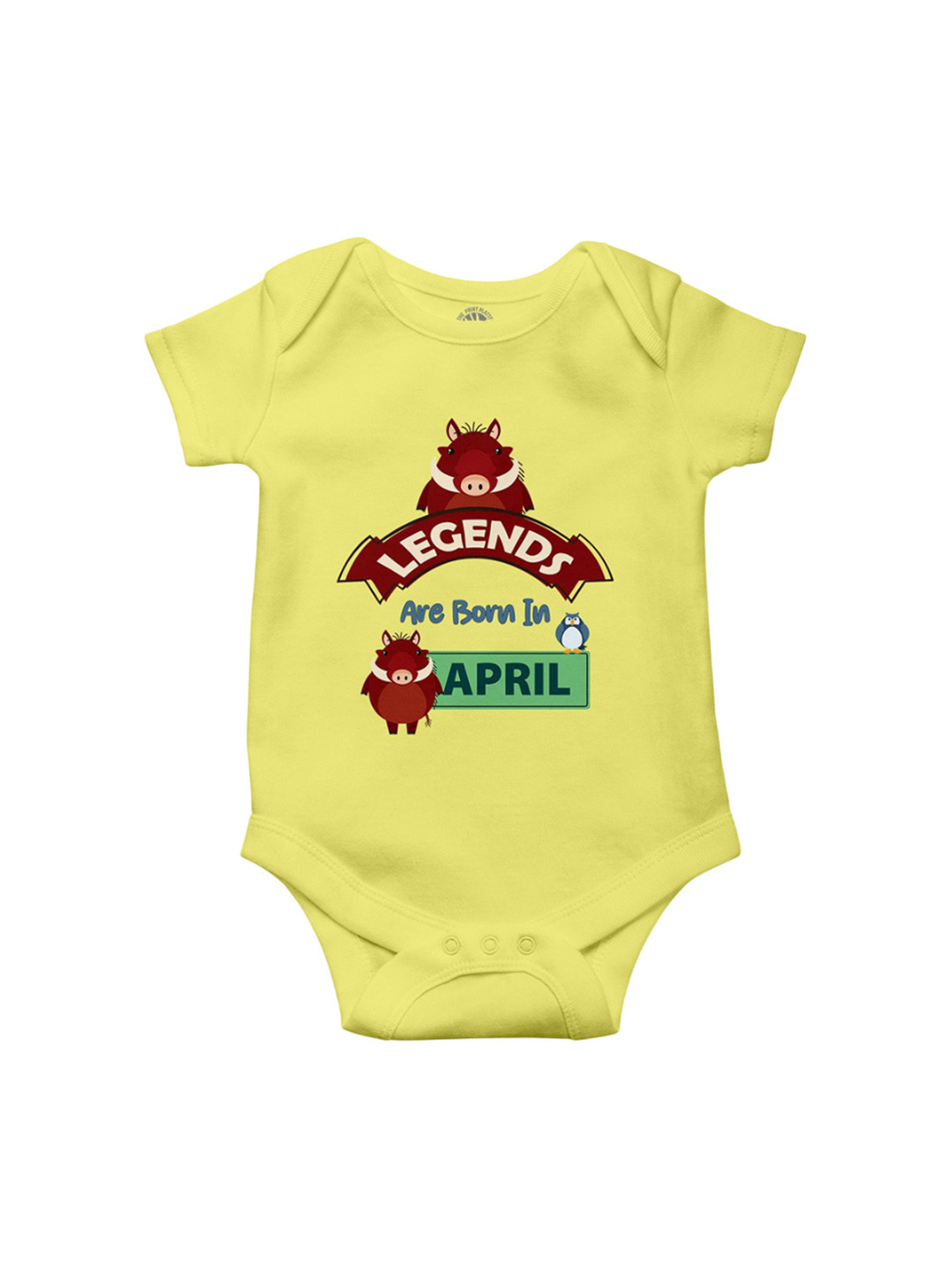 THE PRINT PLATTER Kids Legends In April Printed Cotton Bodysuit