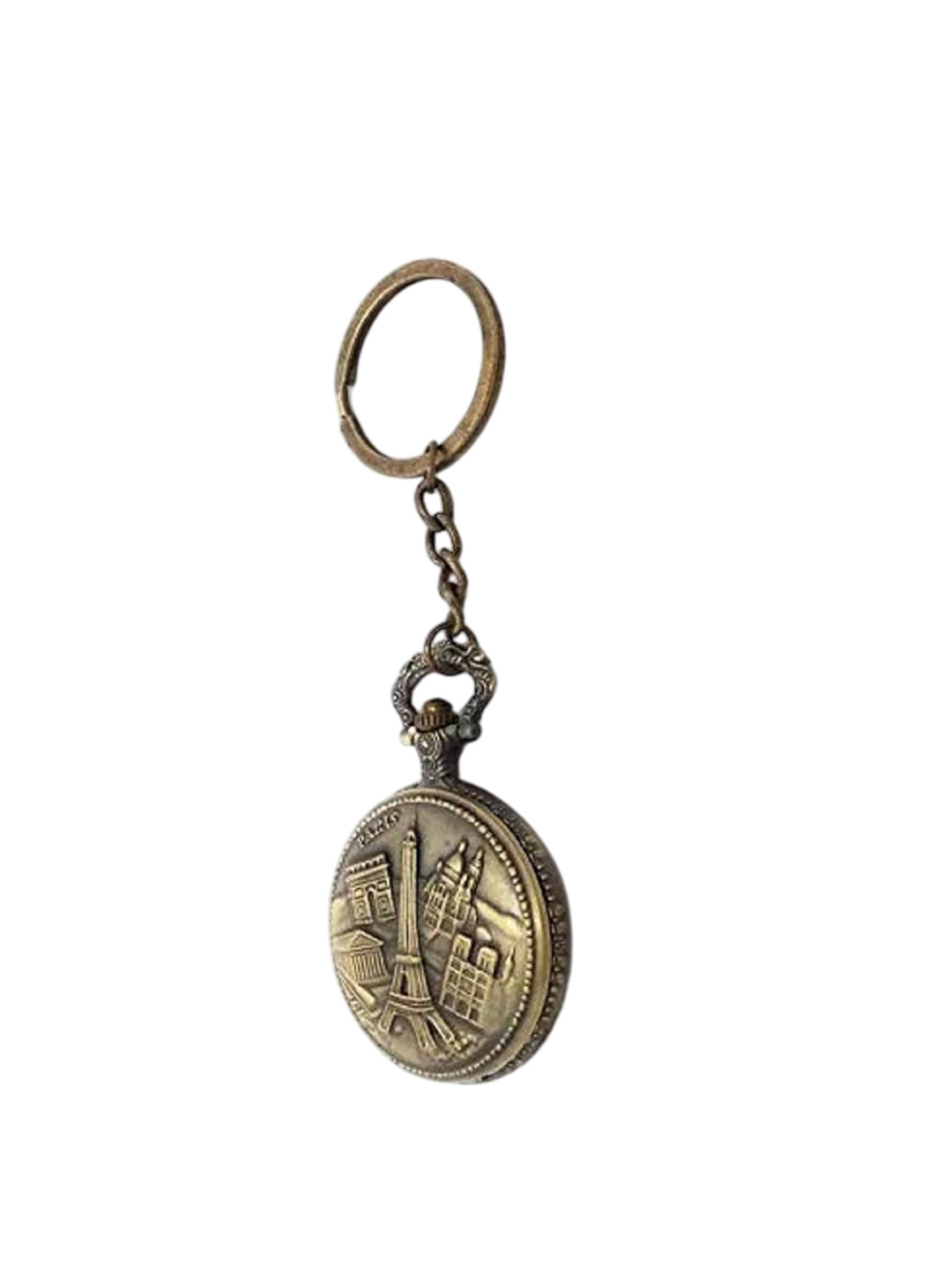 AUGEN Effil Tower Design Retro Vintage Pocket Watch Key Chain With Key Ring