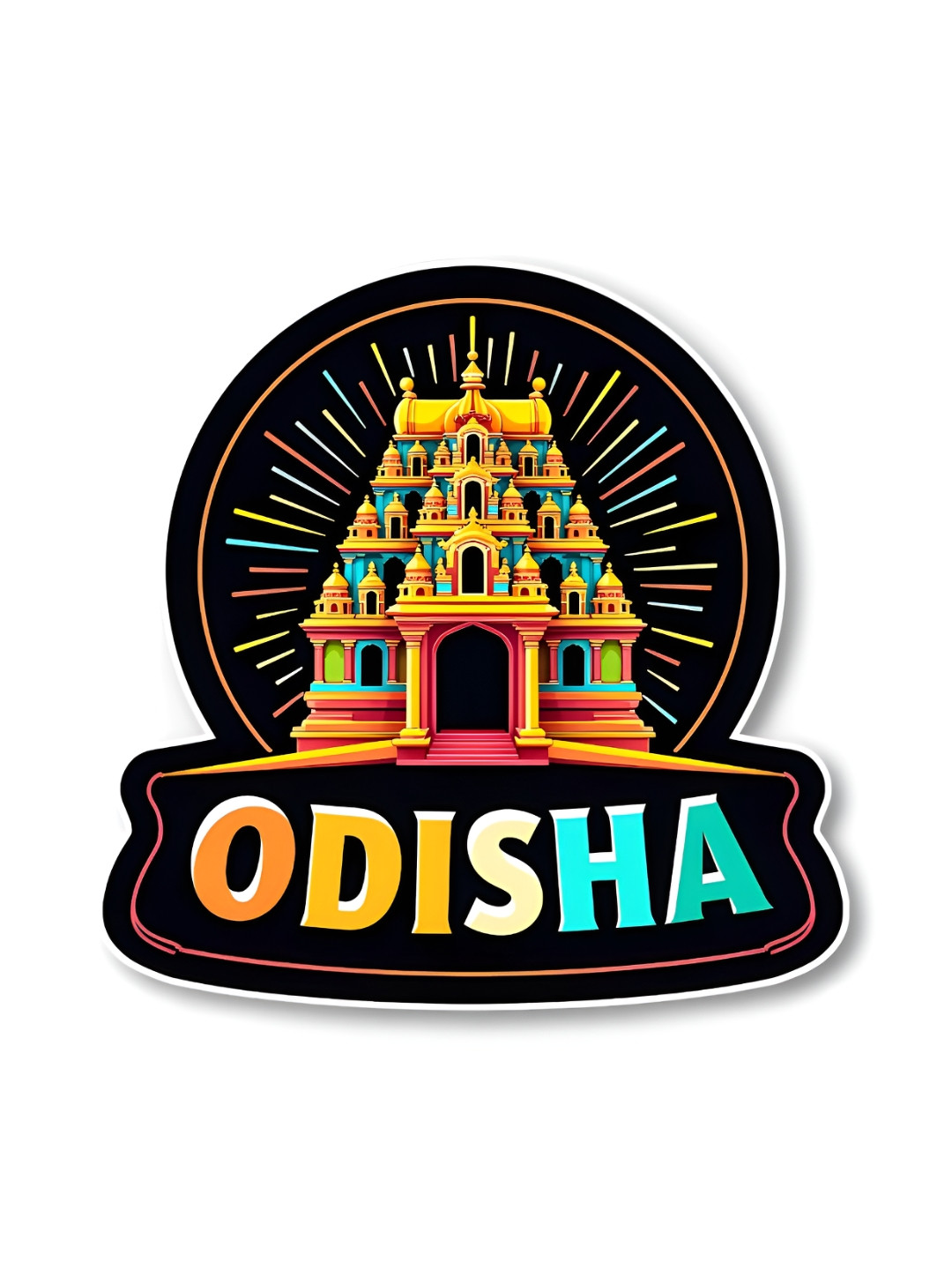 GIFTODAY Yellow & Black Odisha Printed Fridge Magnets