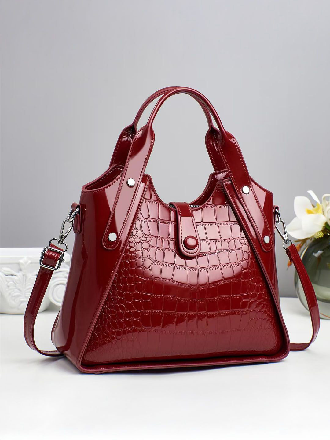 StyleCast Animal Textured Medium Structured Handheld Bag