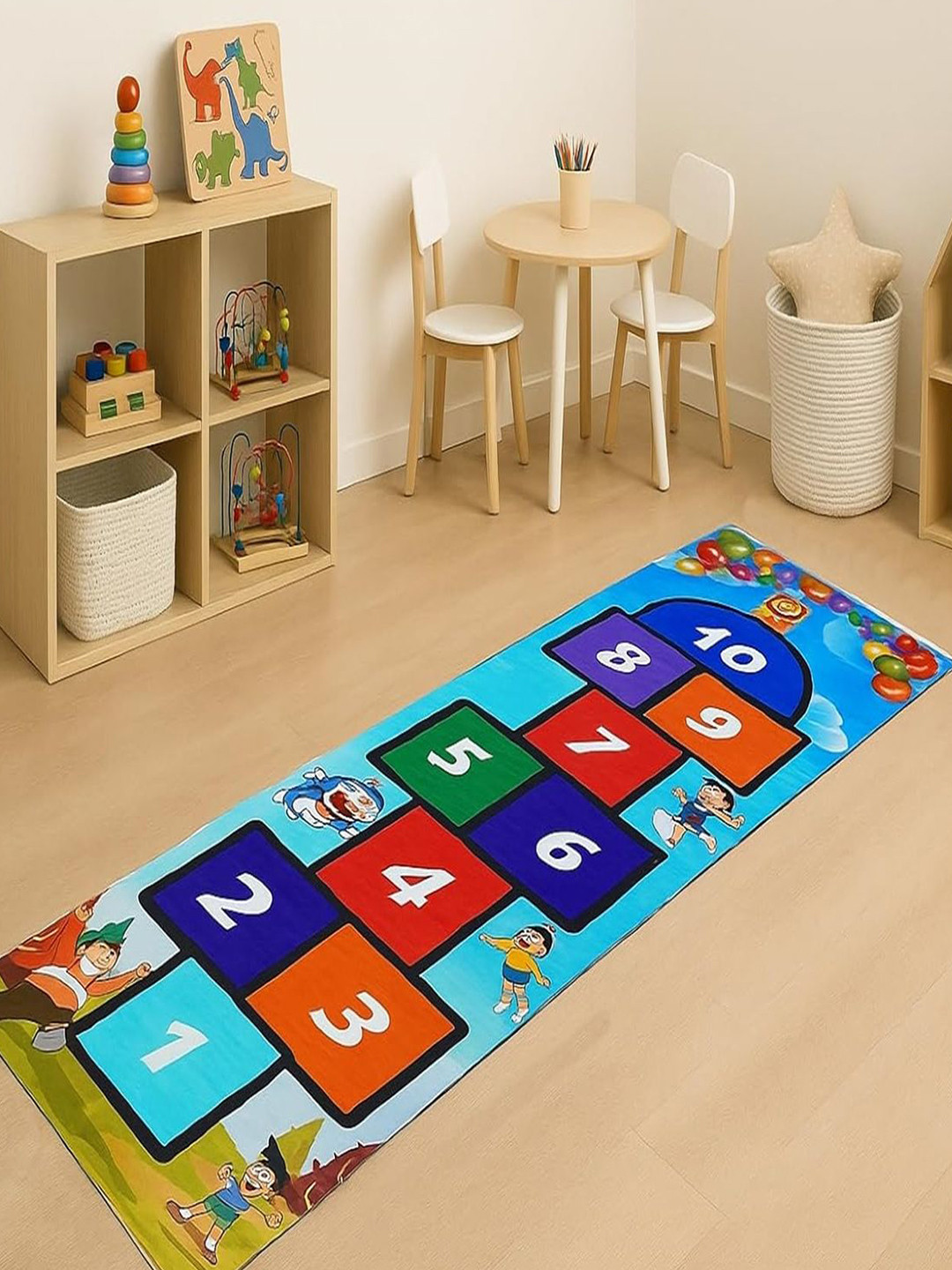 MUREN Set of 3 Non-Allergic Hopscotch Counting Feet Twister Jumping Jumbo Floor Play Mat