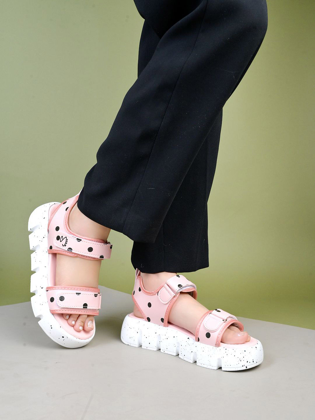 Stylestry Printed Open Toe Flatform Sandals