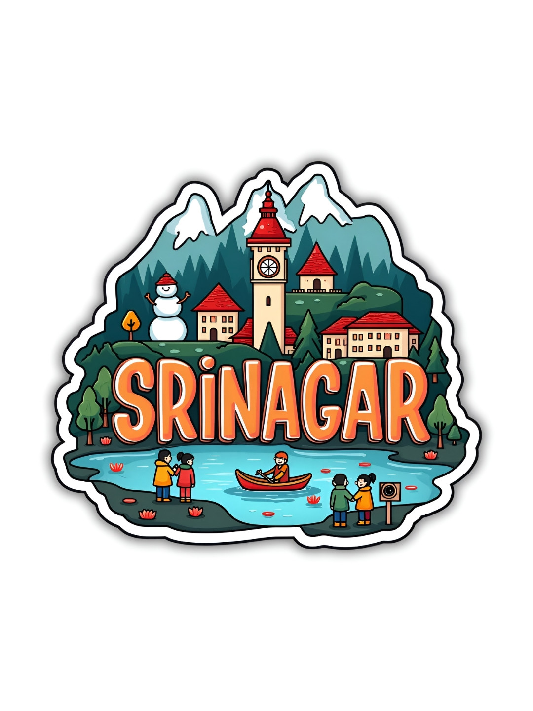 GIFTODAY Blue & Green Srinagar Printed Decorative Magnets