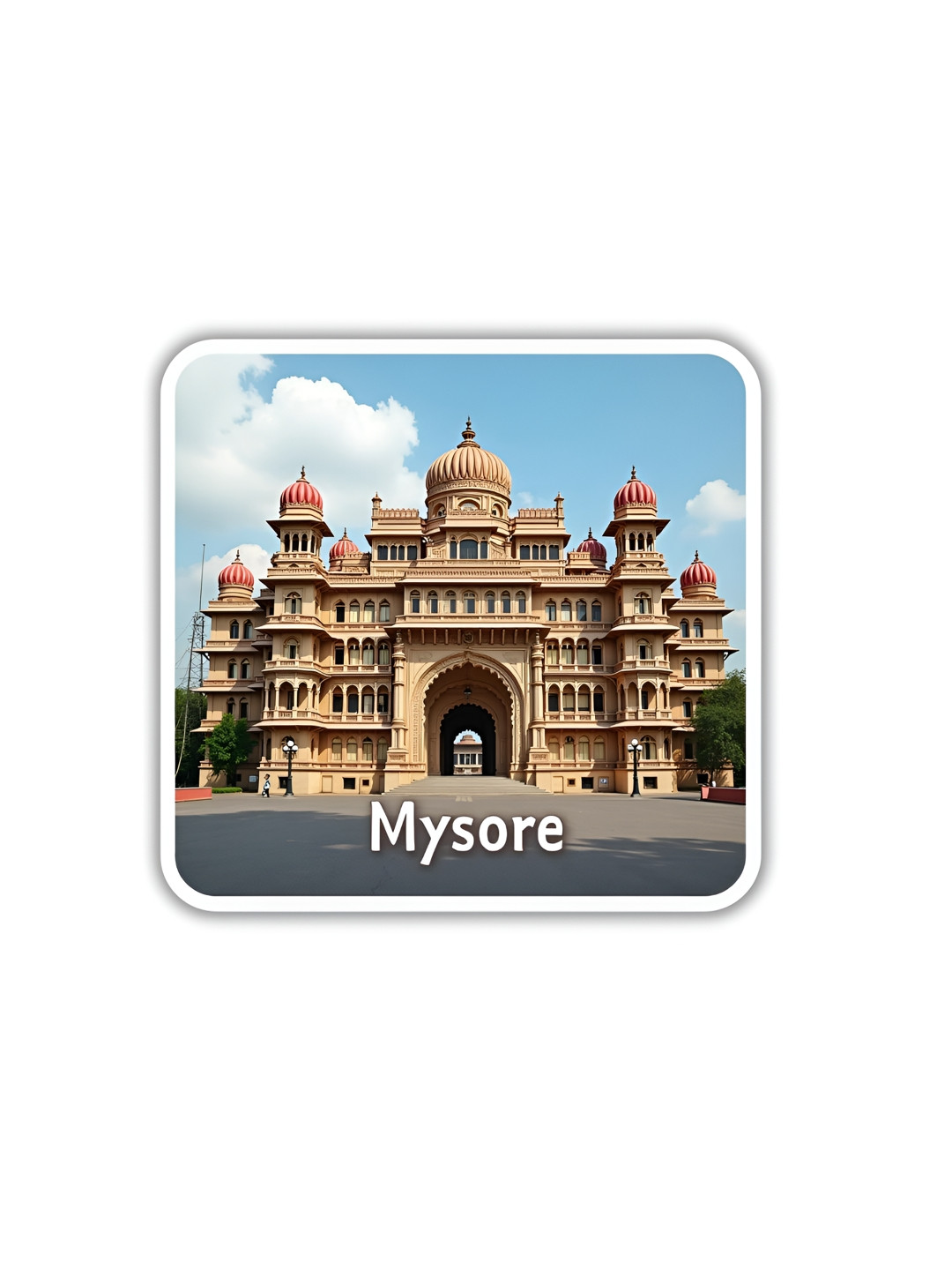 GIFTODAY Blue & Beige Mysore Printed Decorative Fridge Magnet