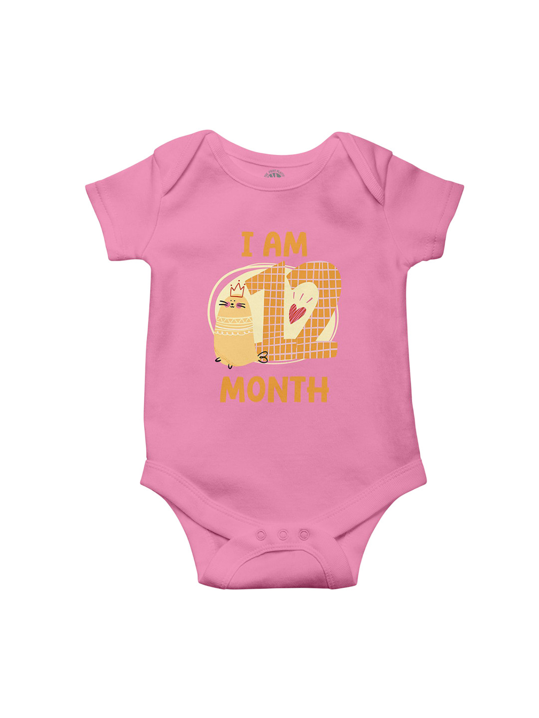 THE PRINT PLATTER Kids I Am Twelve Month Printed Cotton Bodysuit