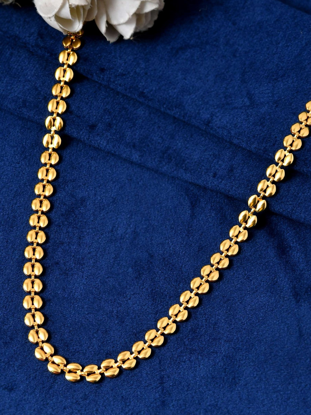 Jewels Nest Stainless Steel Gold-Plated Smooth Rounded Beads Link Statement Chain