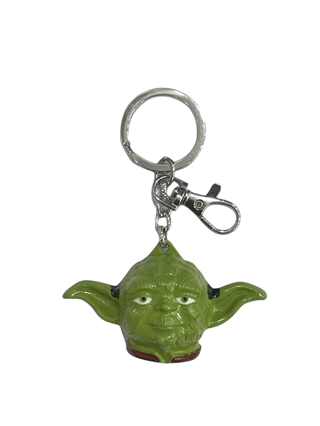 AUGEN Stainless Steel Yoda Textured Key Chain With Key Ring