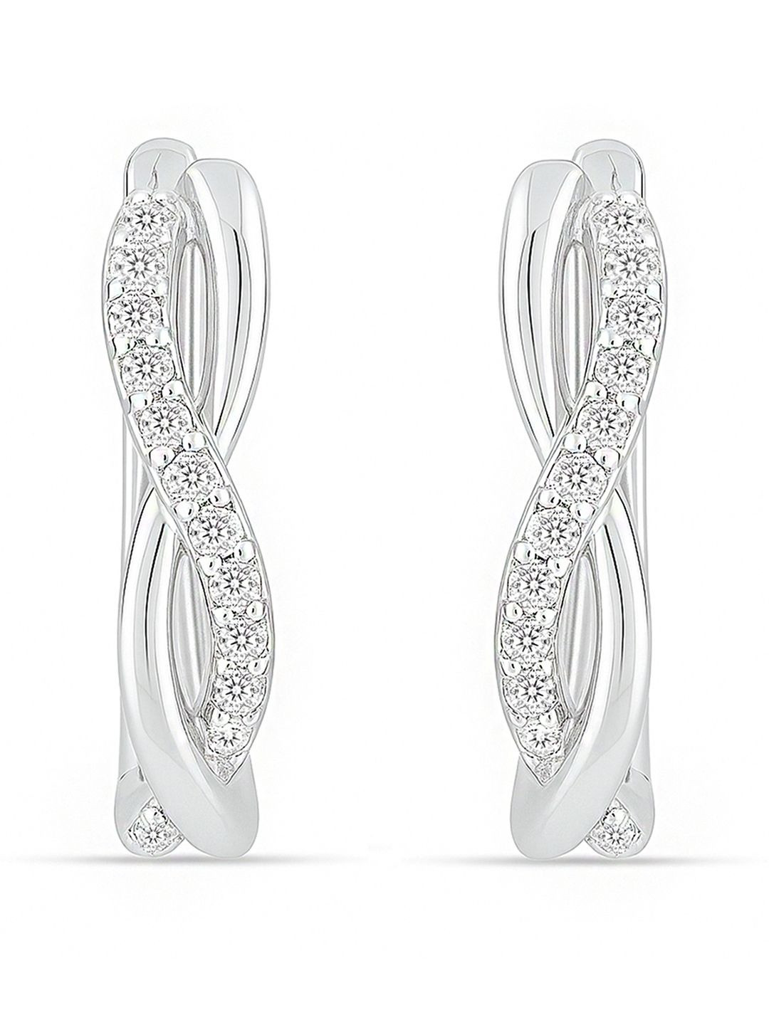 Zavya Our Infinite Love 925 Sterling Silver Rhodium Plated Circular Hoop Earrings
