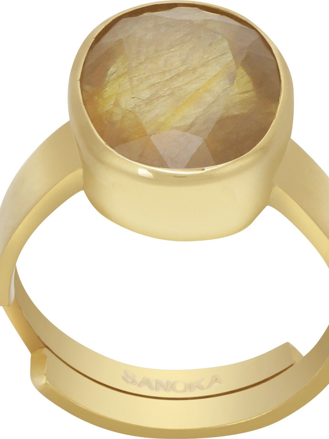 RAVIOUR LIFESTYLE 10.5 Ratti Sapphire Stone Studded Finger Ring