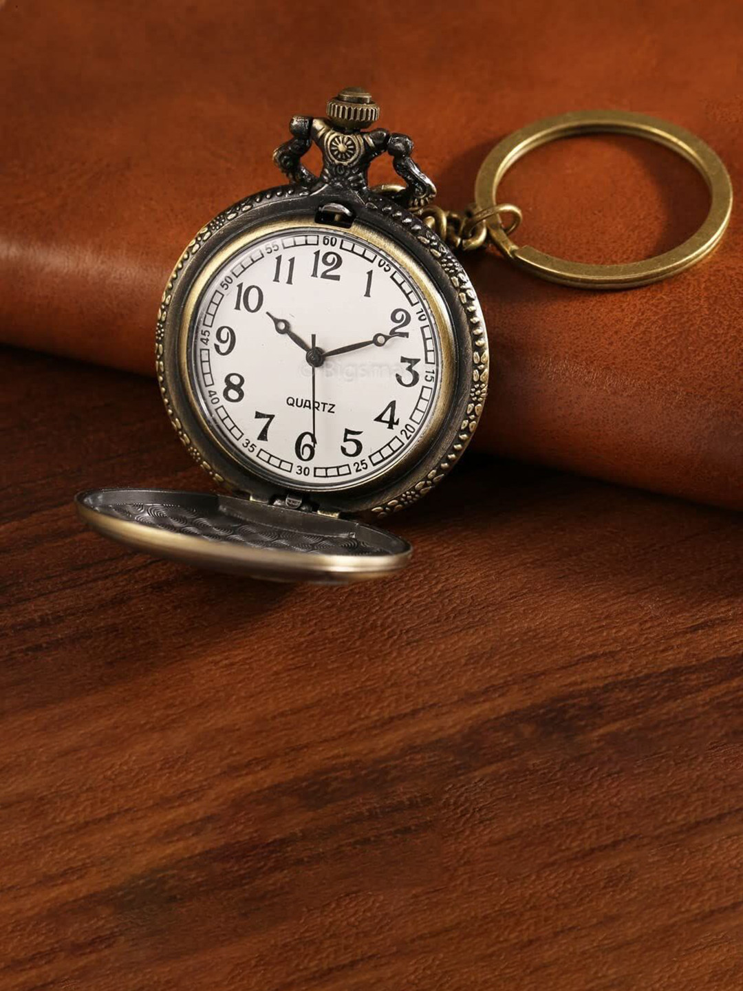 AUGEN Tibetan Prayer-4 Design Retro Vintage Pocket Watch Metallic Key Chain