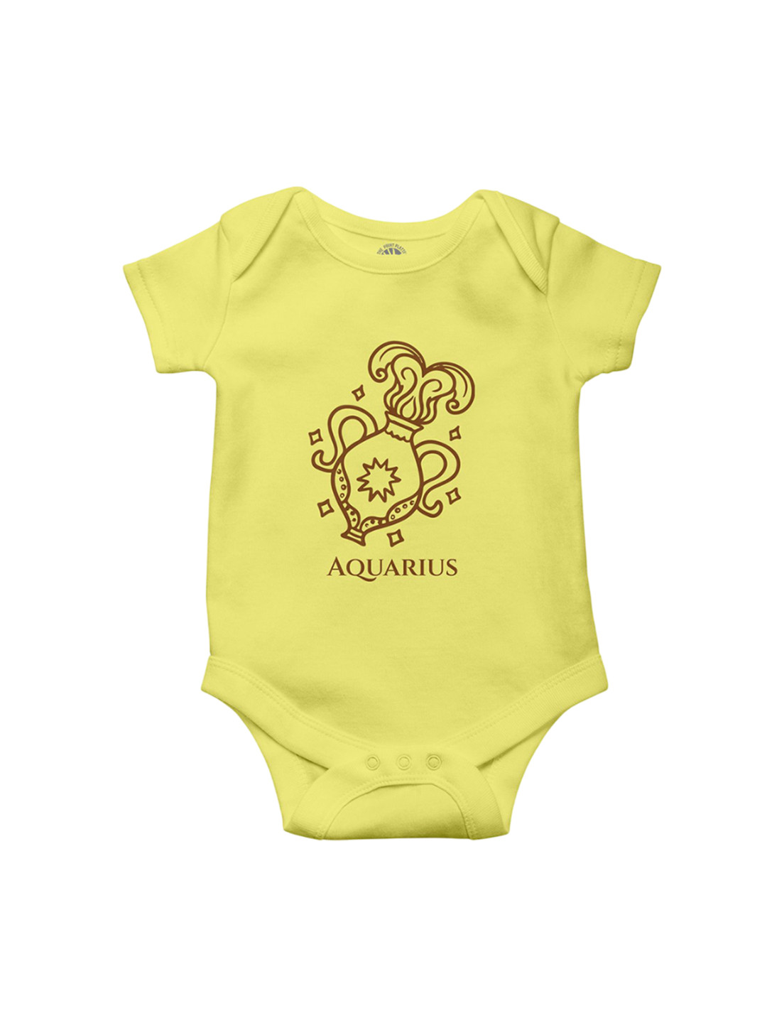 THE PRINT PLATTER Infants Aquarius Printed Envelope Neck Ultra Bio Wash Cotton Bodysuit