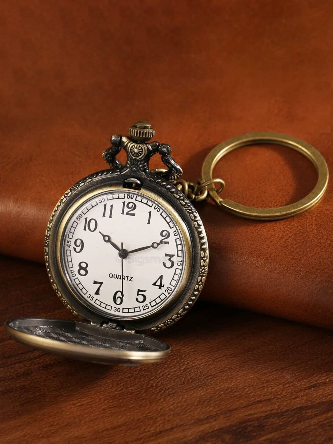 AUGEN US Coast Guard Design Retro Vintage Pocket Watch Key Chain