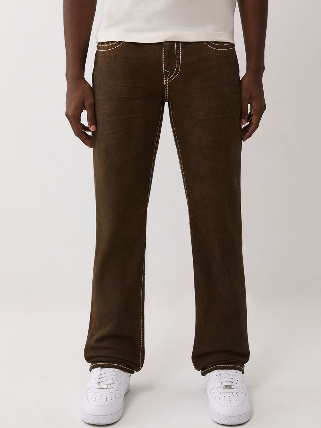 True Religion Straight Fit Mid-Rise Light Fade Jeans