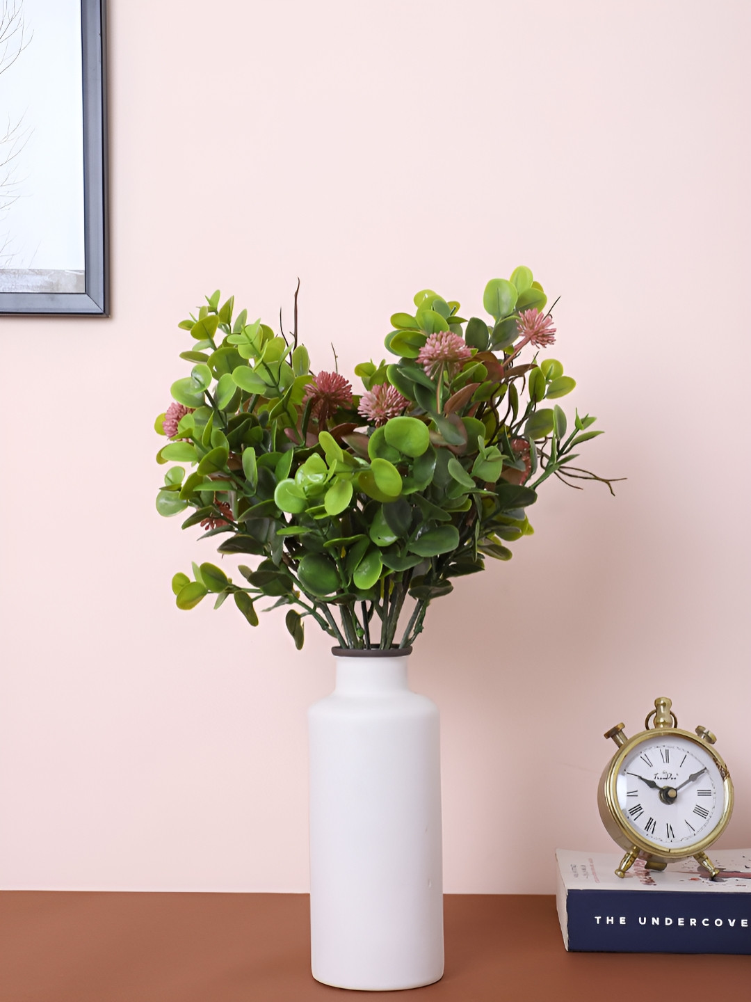 Home Bloom Pink & Green 3 Pieces Eucalyptus Artificial Plants