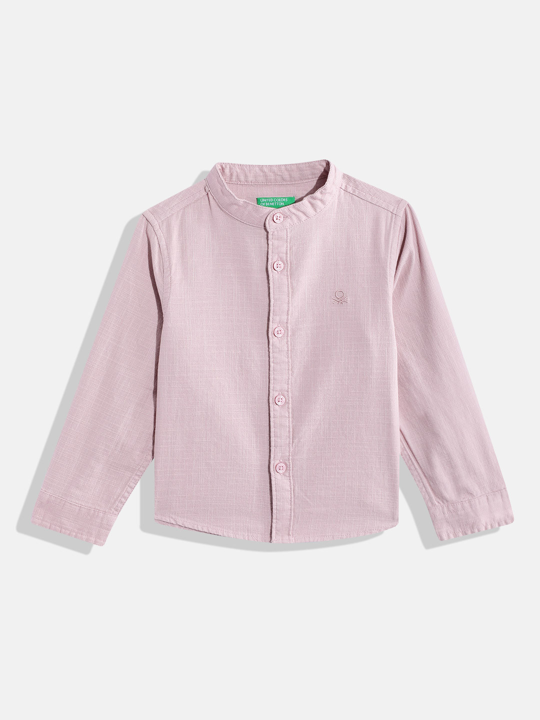 United Colors of Benetton Band Collar Pure Cotton Casual Shirt