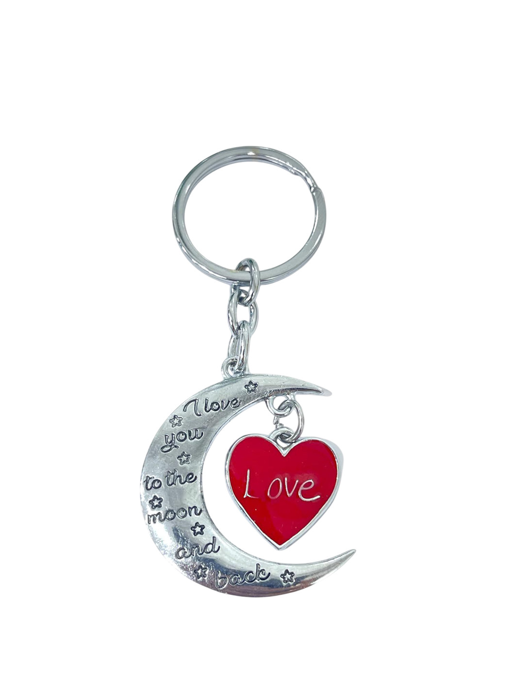 AUGEN Stainless Steel Heart Shaped Metallic Key chain