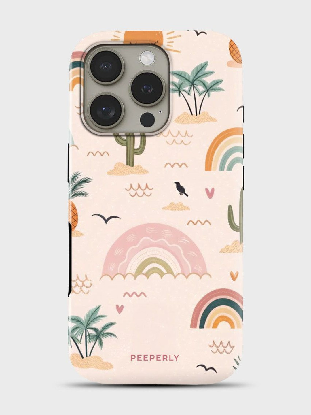 PEEPERLY Women Desert Oasis Graphic Printed Impact Resistant iPhone 13 Pro Back Case