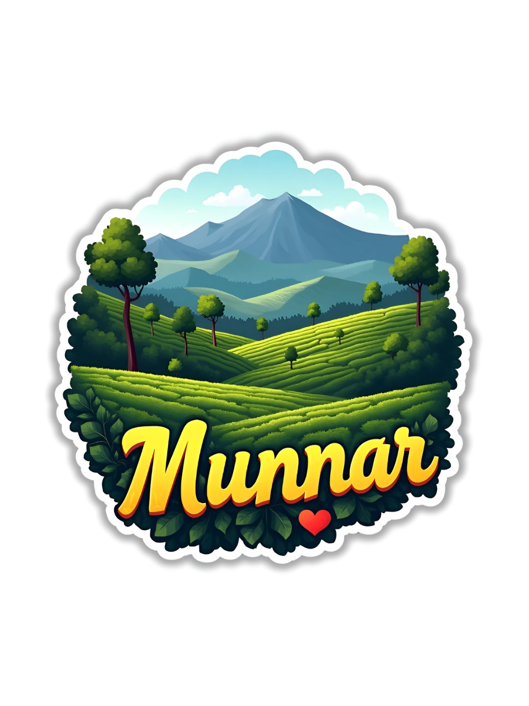 GIFTODAY Blue & Green Munnar Printed Decorative Magnets