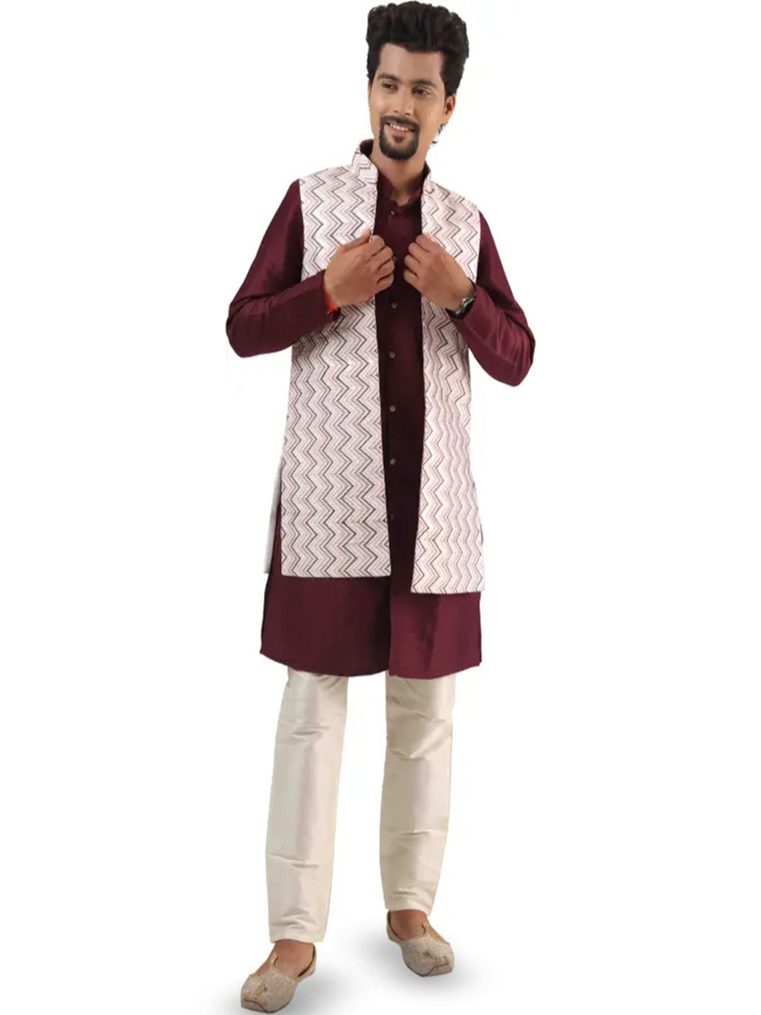 kiaz fashion Men Chanderi Silk Kurta