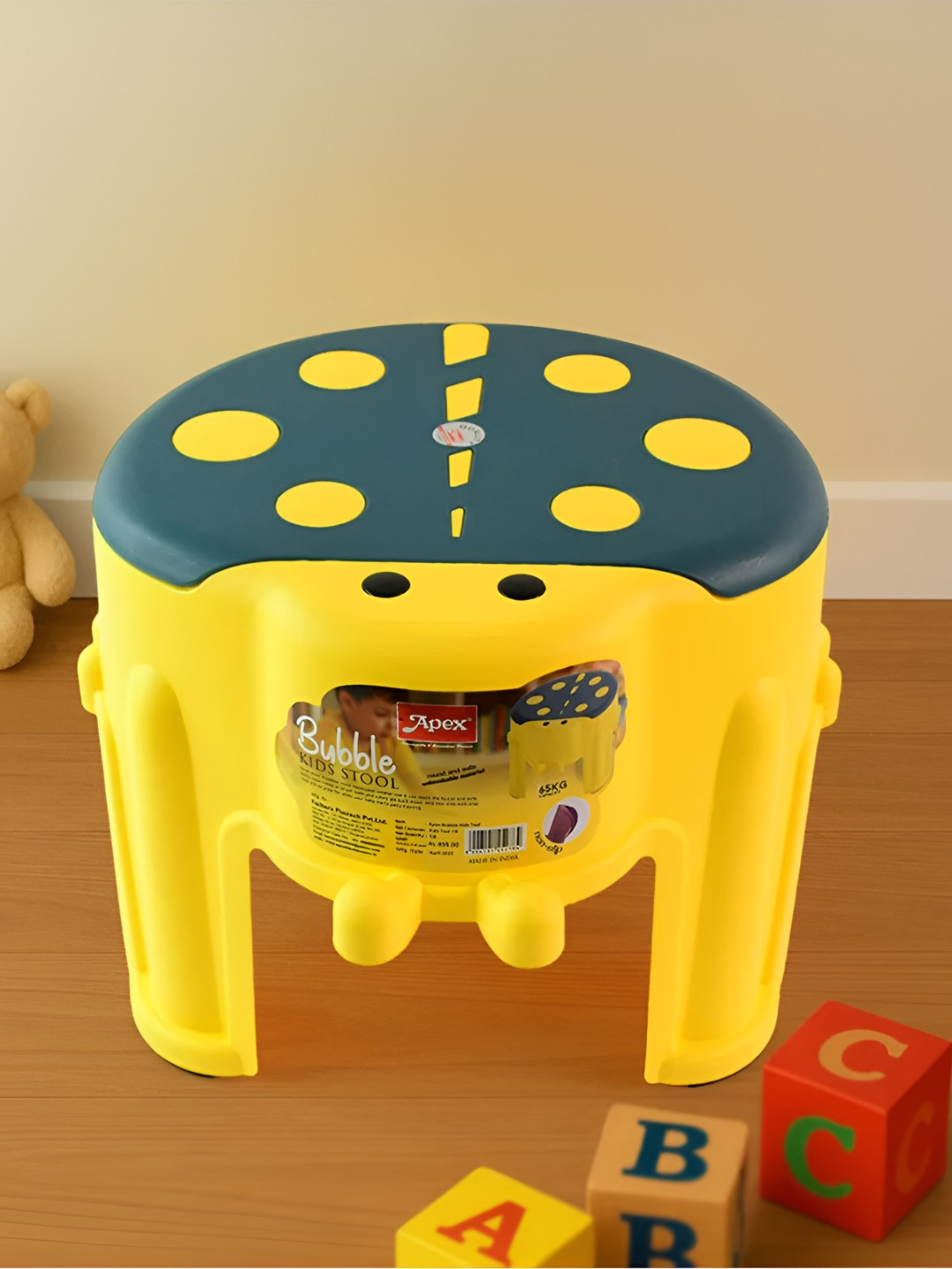 DeoDap Kids Yellow & Blue Bubble Kids Non-Slip Step Stool