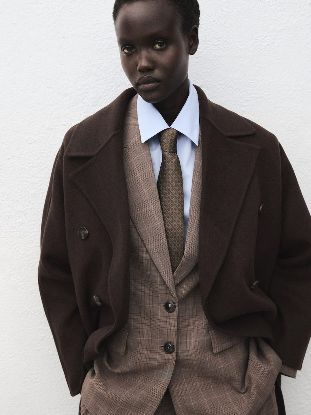 MANGO Oversized Double Breasted Overcoat