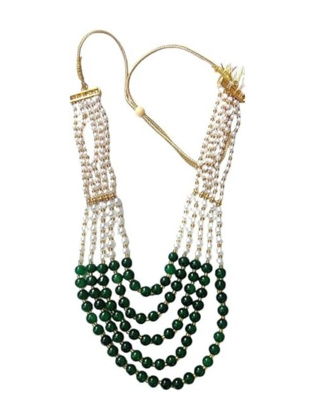 MK gallery Women Layered Statement Alloy Necklace with Drawstring Closure