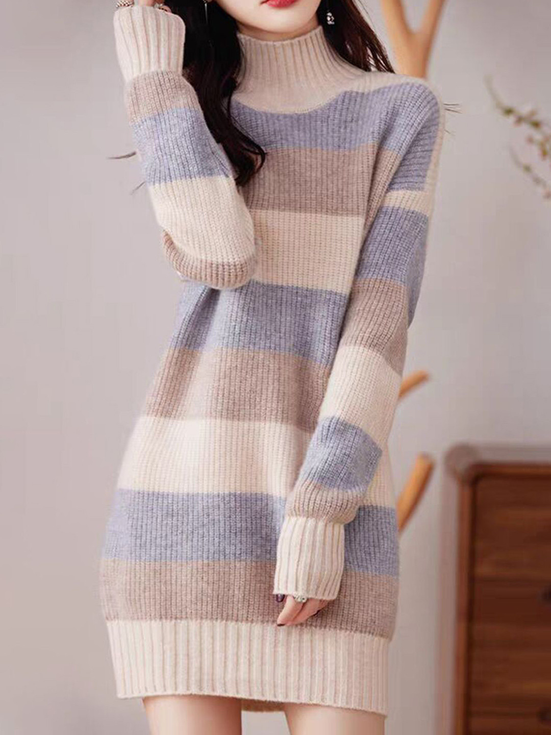 StyleCast Women High Neck Colourblocked Sheath Mini Dress