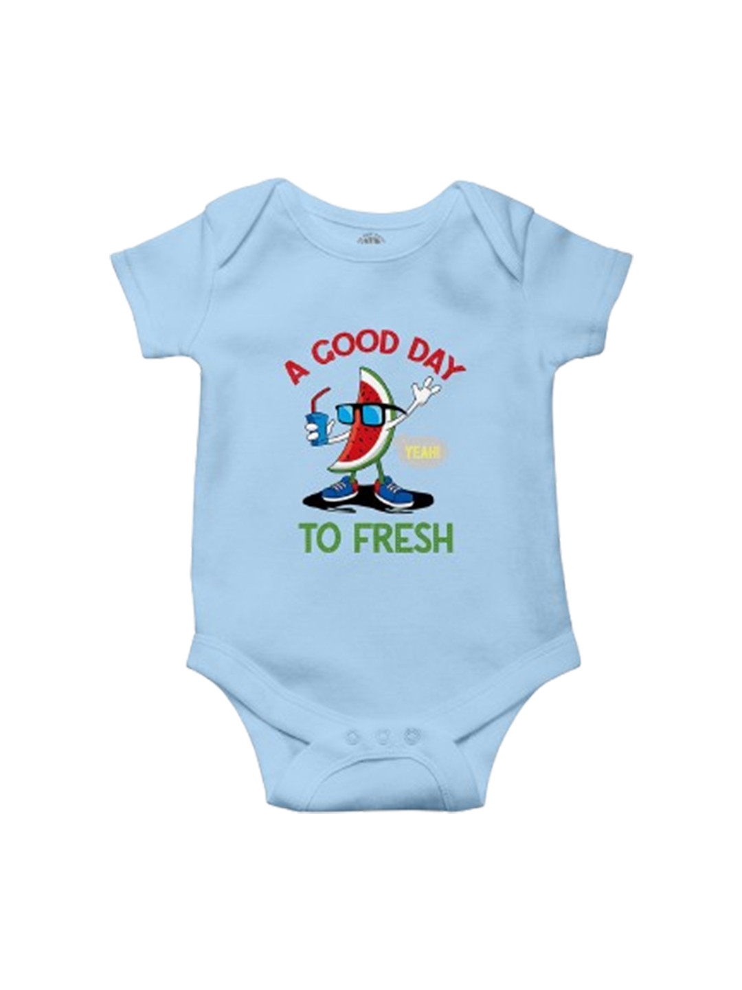 THE PRINT PLATTER Infants Printed Round Neck Short Sleeves Cotton Bodysuits