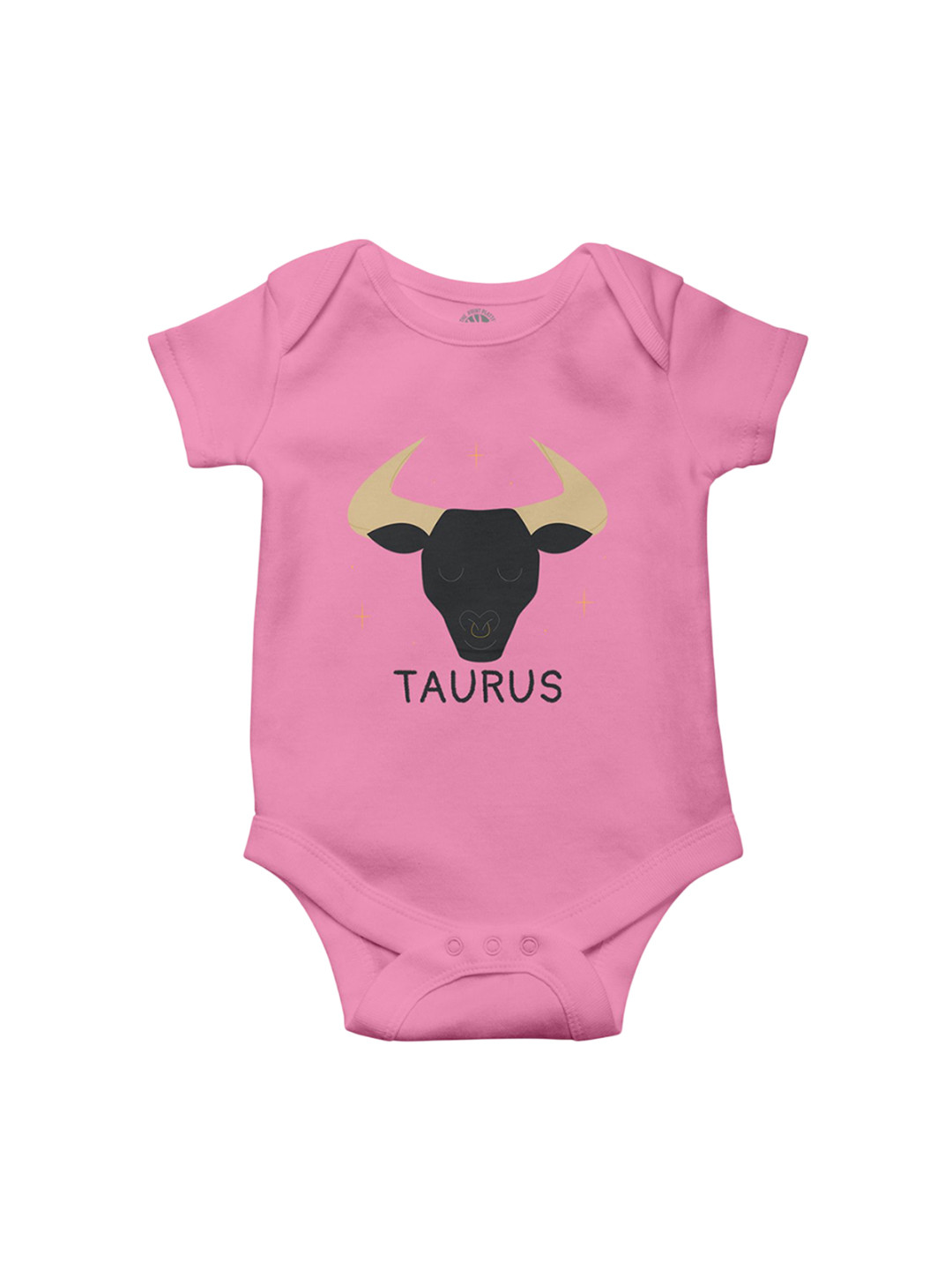 THE PRINT PLATTER Kids Taurus Printed Envelope Neck Ultra Bio Wash Cotton Bodysuit