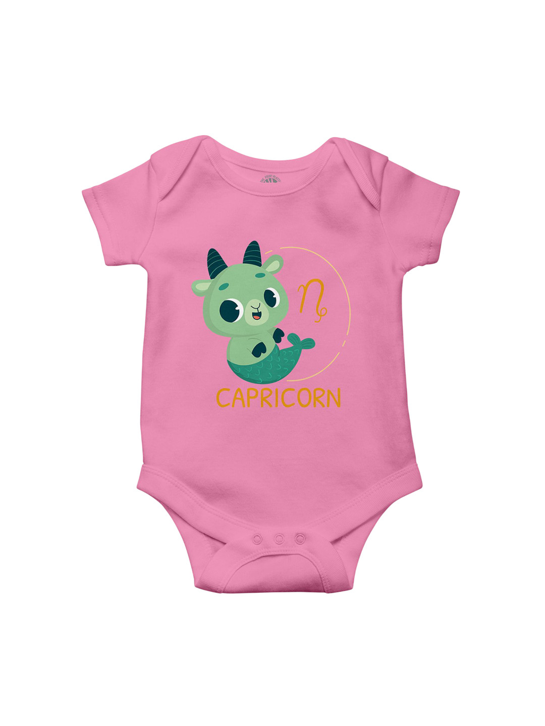 THE PRINT PLATTER Infants Capricornus Printed Cotton Envelope Neck Bodysuit