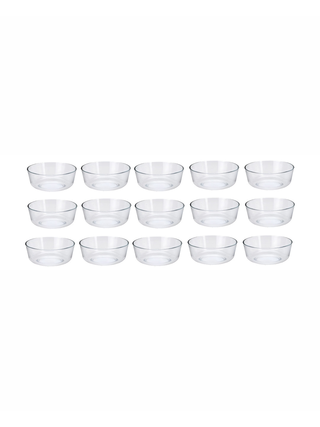 1ST TIME Transparent 15 Pieces Glass Dishwasher Safe Serving Bowls 700ml