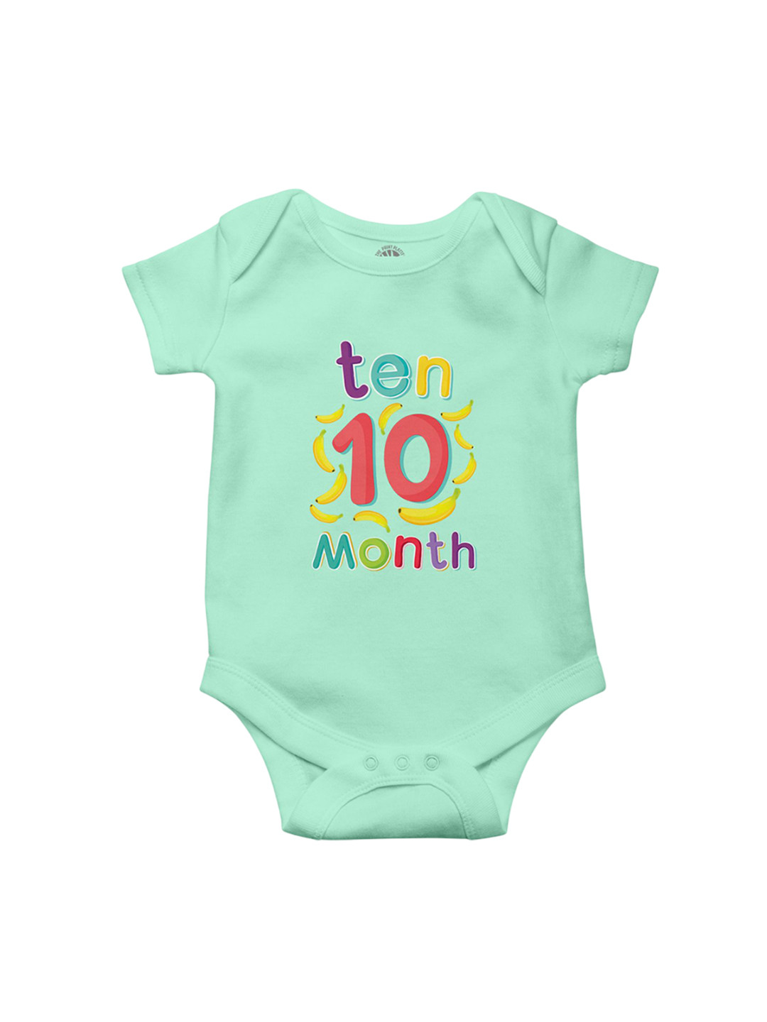 THE PRINT PLATTER Infants Ten Month Printed Envelope Neck Ultra Bio Wash Cotton Bodysuit