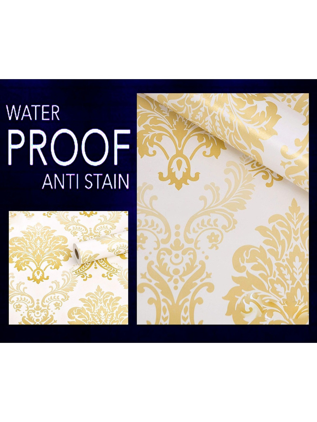 SEKHMET Beige & White Floral And Botanical Printed Self Adhesive Wallpaper