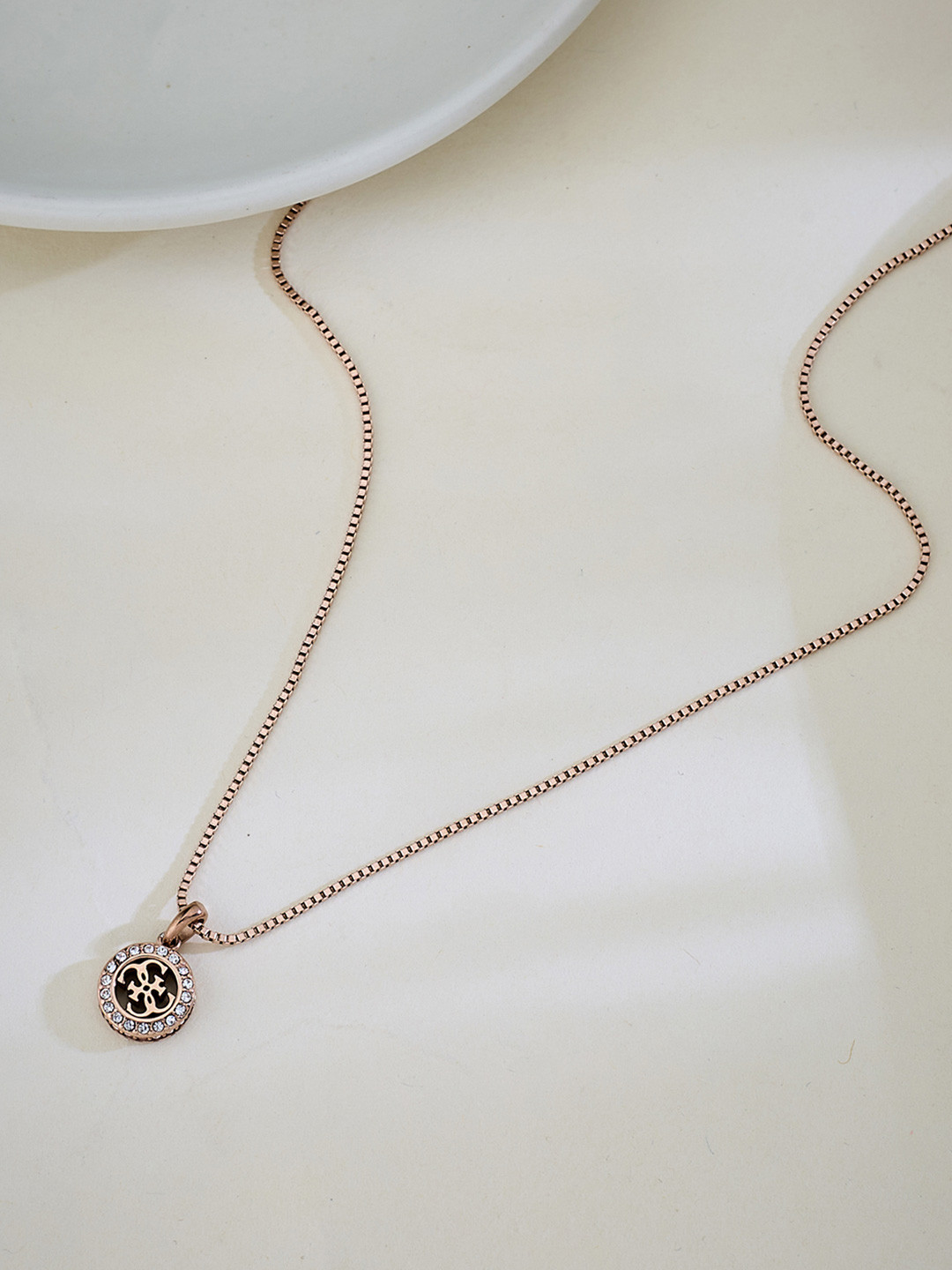 GUESS Women 4G Crush Gold-Plated Stainless Steel Necklace