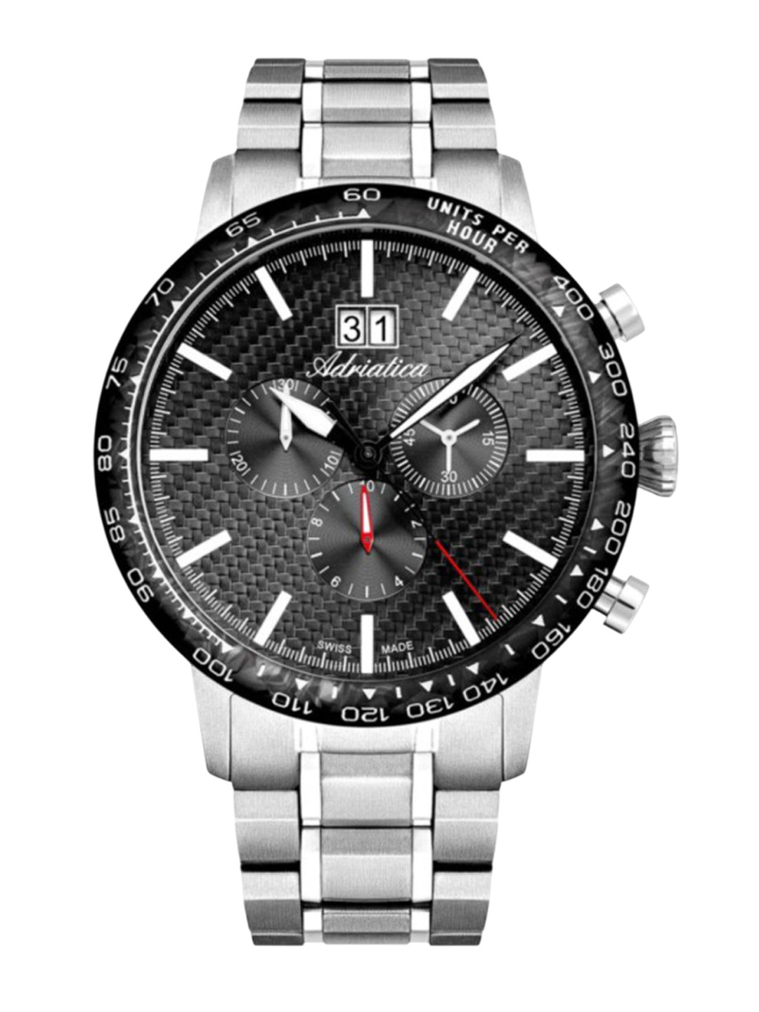 Adriatica Men Textured Stainless Steel Bracelet Style Straps Analogue Watch A8383.4116CH