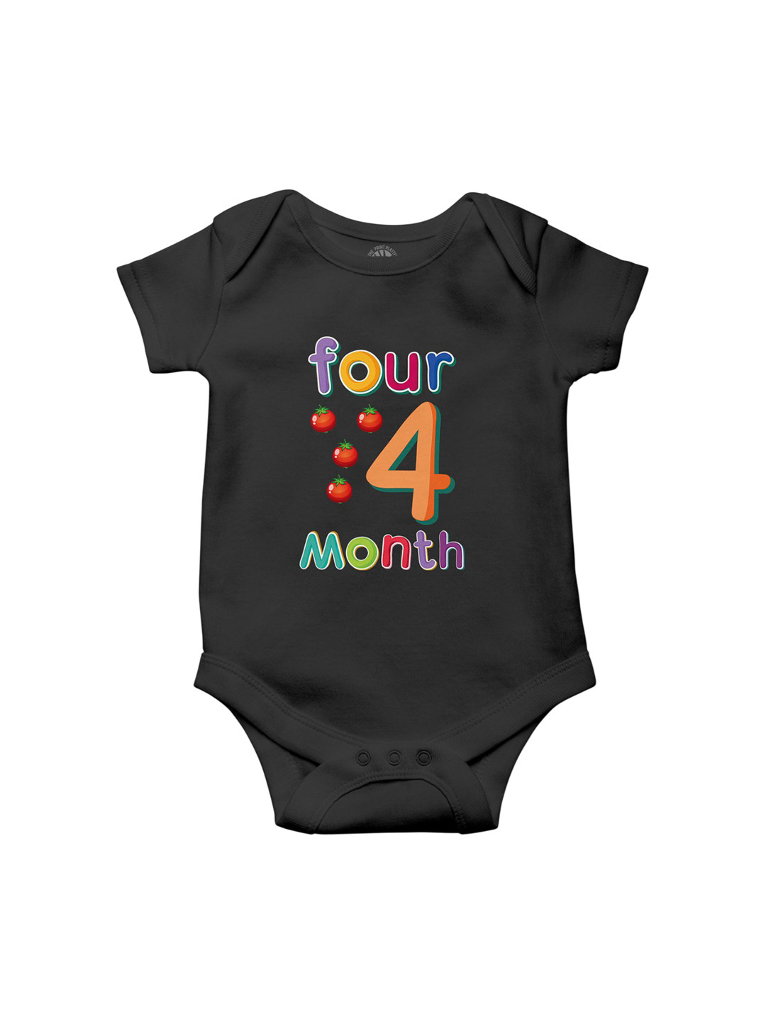 THE PRINT PLATTER Infants Four Month Printed Cotton Envelope Neck Bodysuit