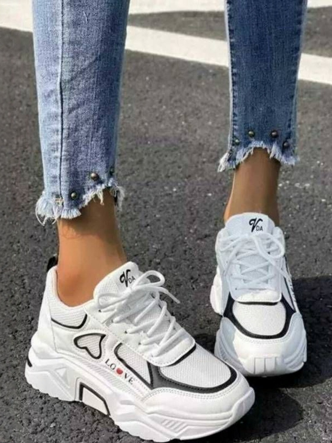 T-Rock Women Round Toe Lace-Ups Comfort Insole Sneakers