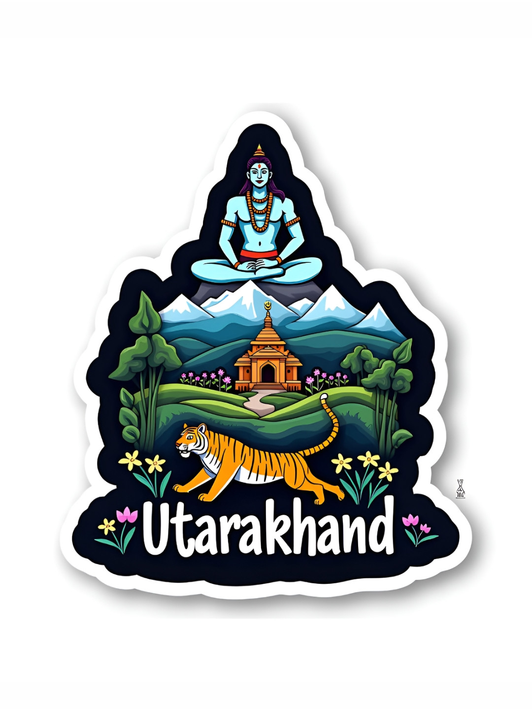 GIFTODAY Blue & Green Uttrakhand Printed Fridge Magnet