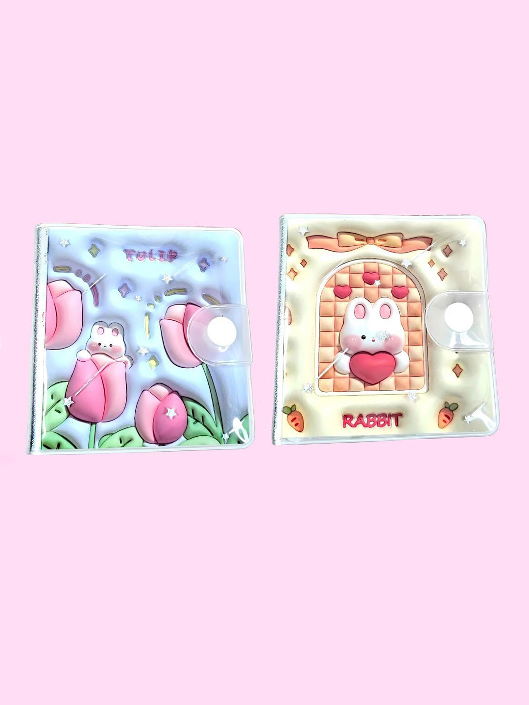 YK Girls Set Of 2 Self Design Mini 3D Diary Stationery