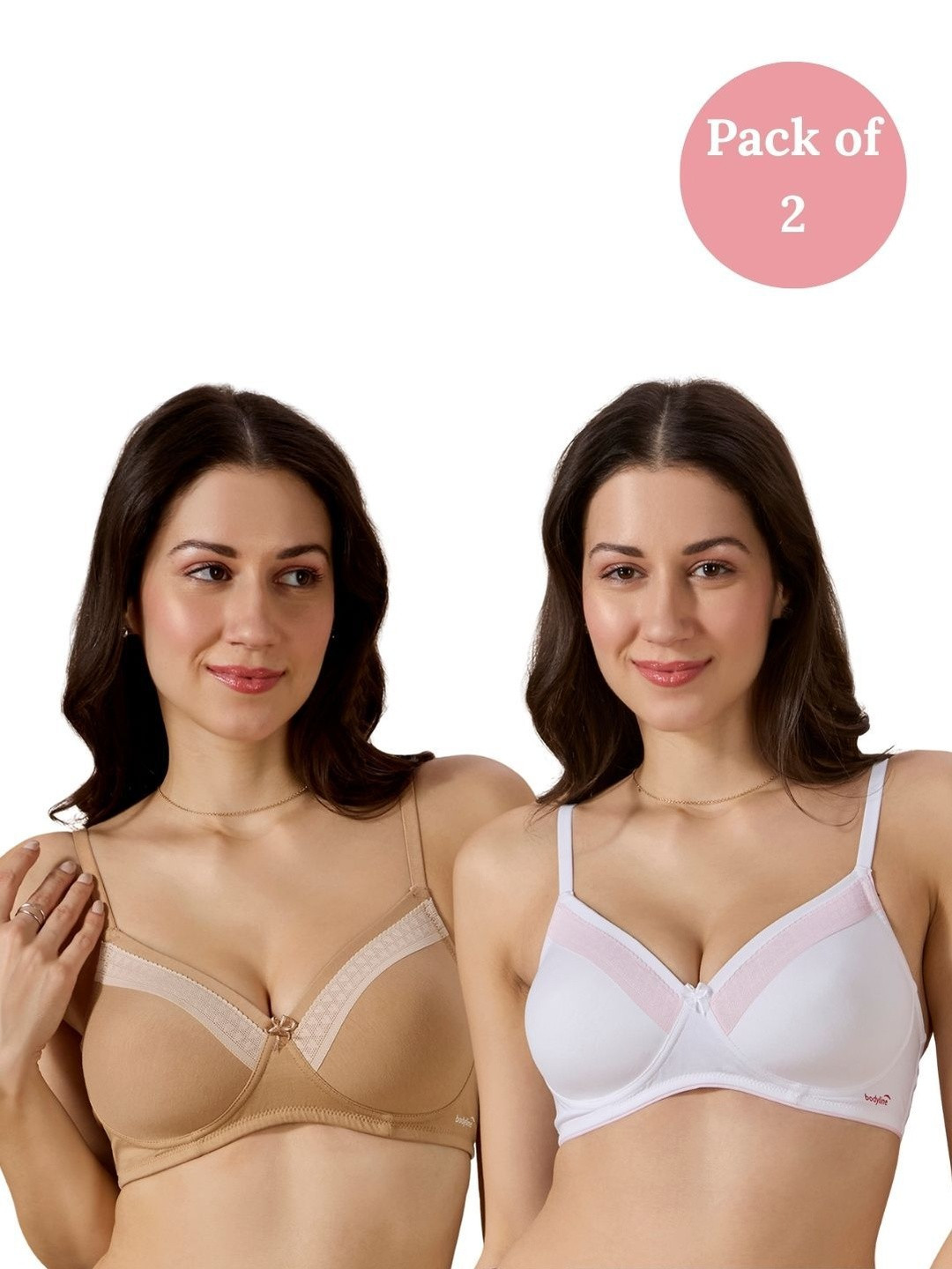 bodyline Valentine Pack of 2 Full Coverage Lightly Padded Non-Wired Everyday Bra